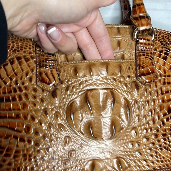 Auth Brahmin Medium Duxbury Satchel Bag in Whipstitching Toasted Almond Dalton! - Picture 9 of 10